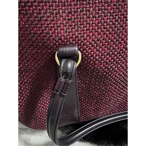 Vintage Tweed Handbag Bowler Handle Purse red bag - Picture 3 of 4